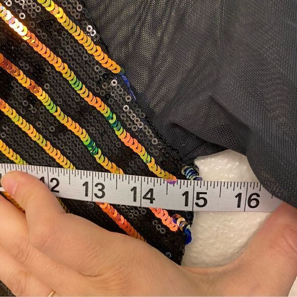 WEISSMAN Dance Costume black sequin dress SHAKE YOUR GROOVE THING 13584 adult SA - Picture 7 of 13